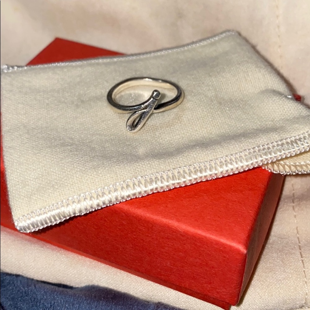 “J” Script Initial Ring